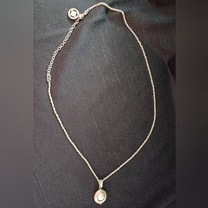 Rare Givenchy Paris Faux Pearl Matte Gold Necklace Vintage 1980s